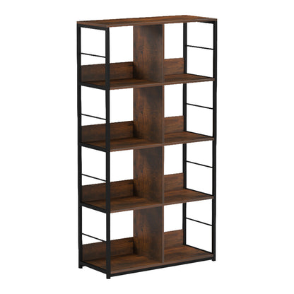 Bookcase-Shelf Bocklet rustic brown-black metal 80x33x149cm
