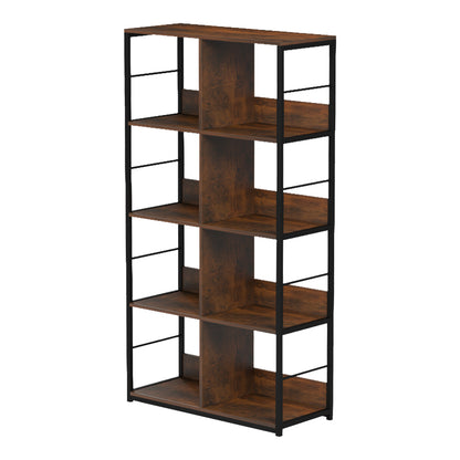Bookcase-Shelf Bocklet rustic brown-black metal 80x33x149cm