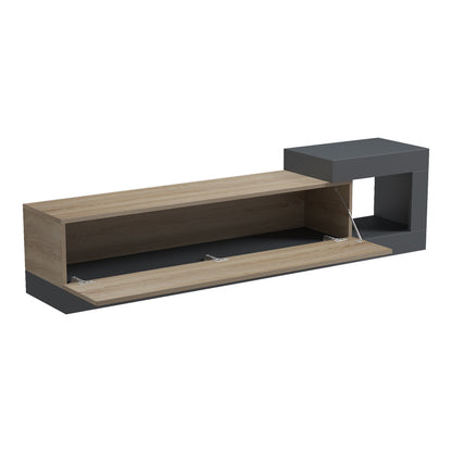 Wall-mounted TV cabinet Flato sonoma-anthracite 150x29.5x38.5cm
