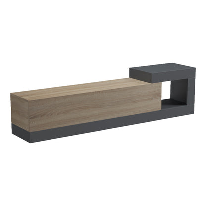 Wall-mounted TV cabinet Flato sonoma-anthracite 150x29.5x38.5cm