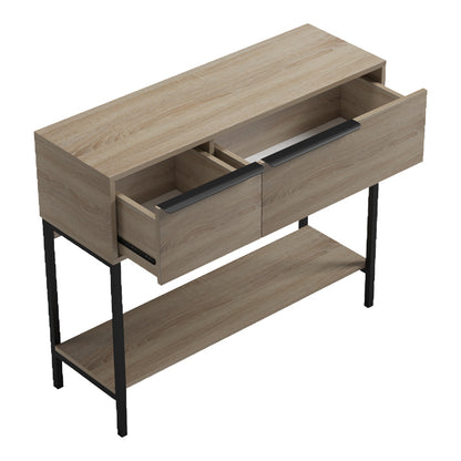 Nordic console in sonoma-black shade 90x29.5x76cm