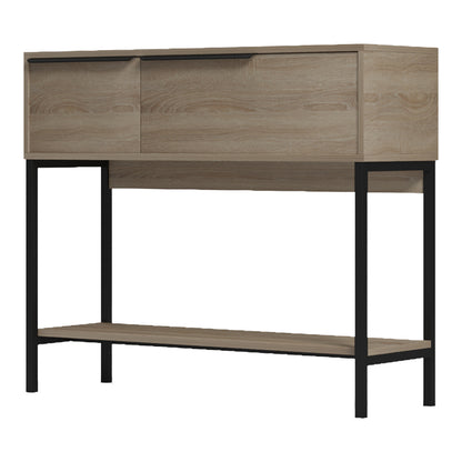 Nordic console in sonoma-black shade 90x29.5x76cm