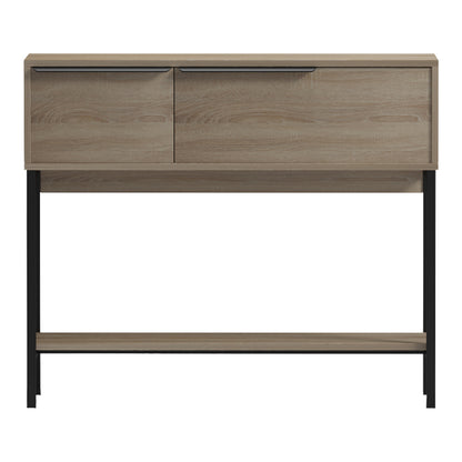 Nordic console in sonoma-black shade 90x29.5x76cm