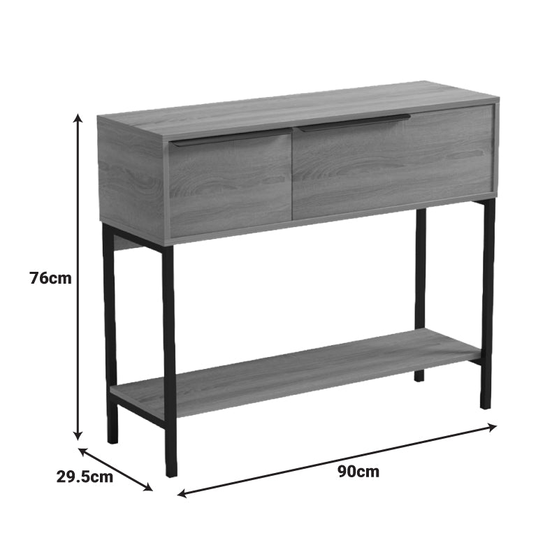 Nordic console in sonoma-black shade 90x29.5x76cm