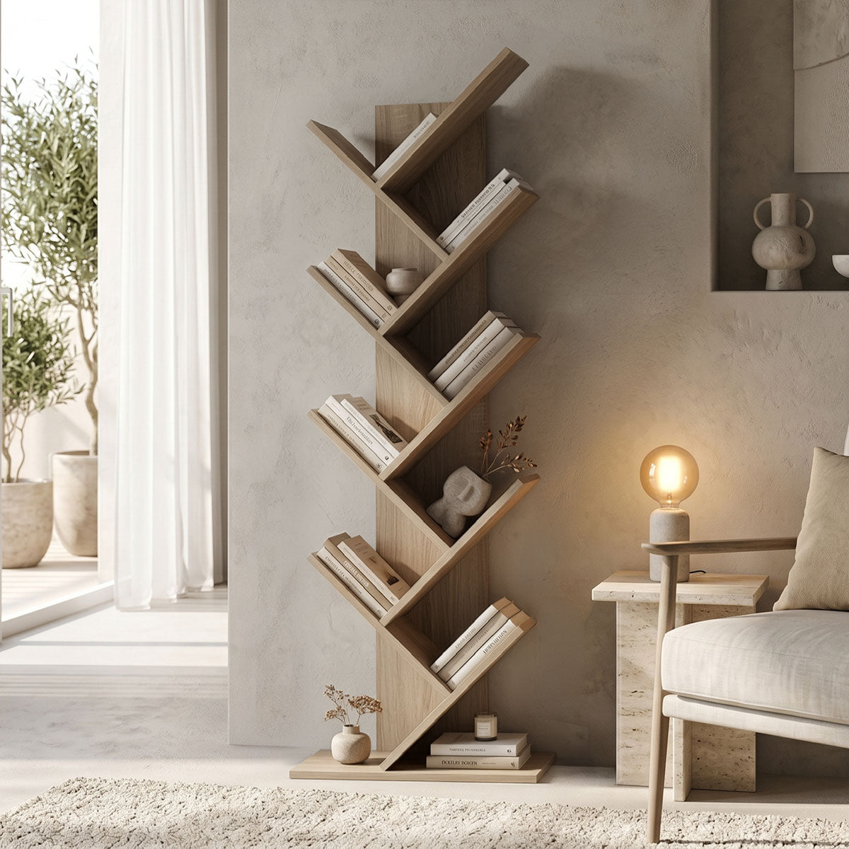 Bookcase Fyllo sonoma 50x25x141.5cm