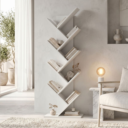 Bookcase Fyllo white 50x25x141.5cm