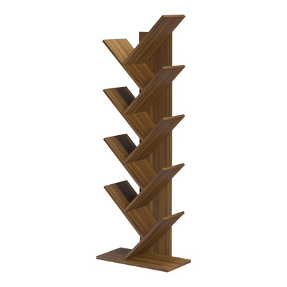 Bookcase Fyllo walnut 50x25x141.5cm