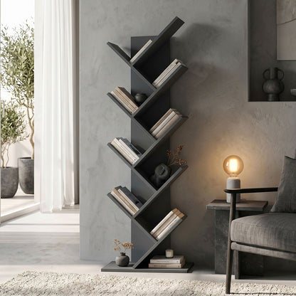 Bookcase Fyllo anthracite 50x25x141.5cm