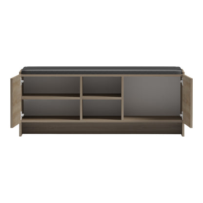 Entrance furniture stool-shoe rack Zulla 10 pairs sonoma-black 110x37x43cm