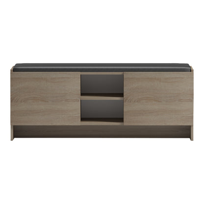 Entrance furniture stool-shoe rack Zulla 10 pairs sonoma-black 110x37x43cm