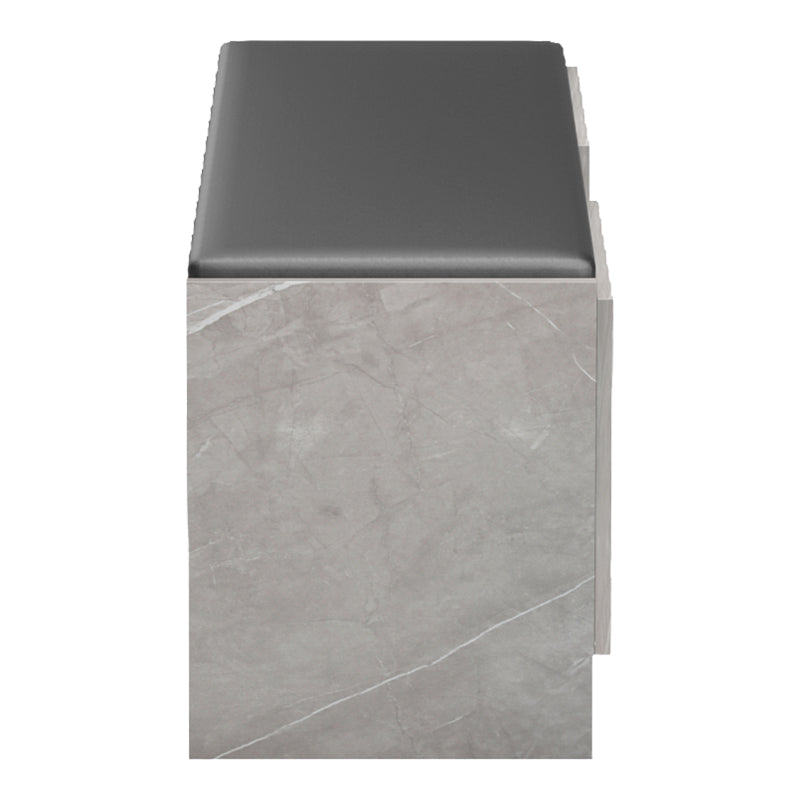 Entrance furniture stool-shoe rack 10 pairs gray beige marble effect-black 110x37x43cm