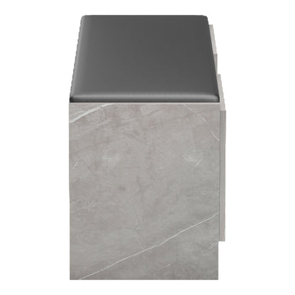 Entrance furniture stool-shoe rack 10 pairs gray beige marble effect-black 110x37x43cm