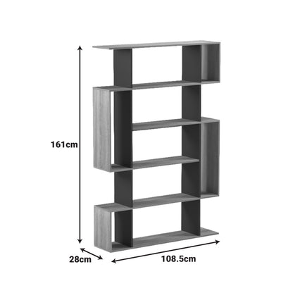 Mito sonoma-white bookcase 108.5x25x161cm