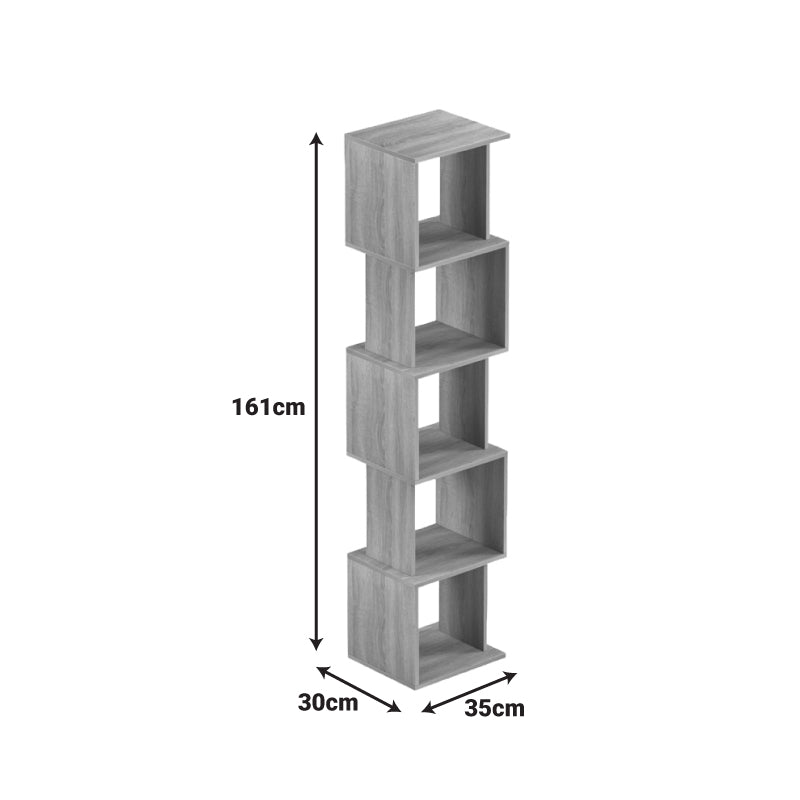 Cubik sonoma -anthracite bookcase 35x30x161cm