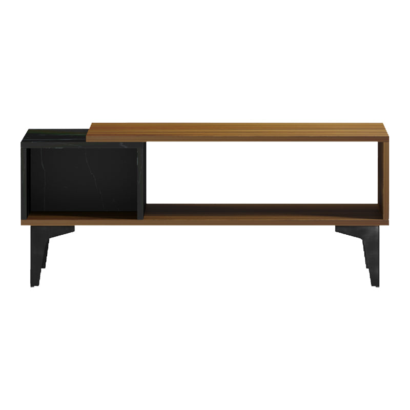 Riba coffee table walnut-black marble look 90x50x37cm