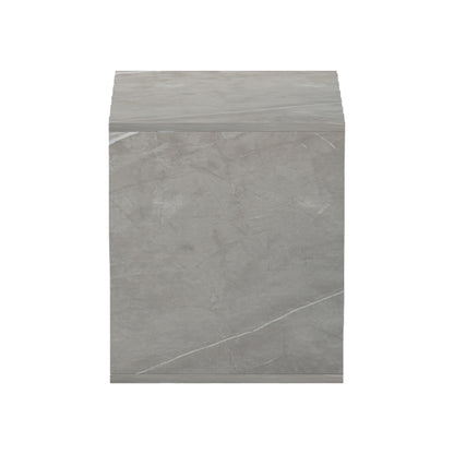 Doublo side table pakoworld grey beige marble look 40x35x40cm