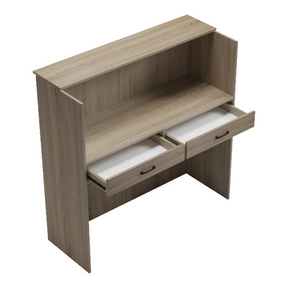 Optima reception desk with LED sonoma-anthracite 110x40x110cm