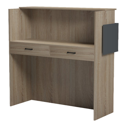Optima reception desk with LED sonoma-anthracite 110x40x110cm