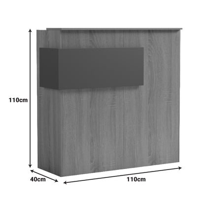 Optima reception desk with LED sonoma-anthracite 110x40x110cm
