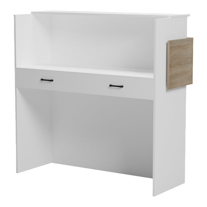 Optima reception desk with LED white -sonoma 110x40x110cm