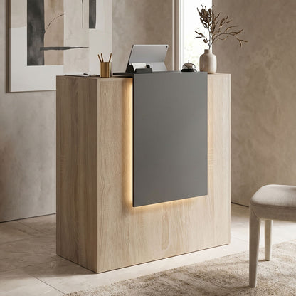 Reception desk Zowel with LED sonoma-anthracite 90x40x110cm