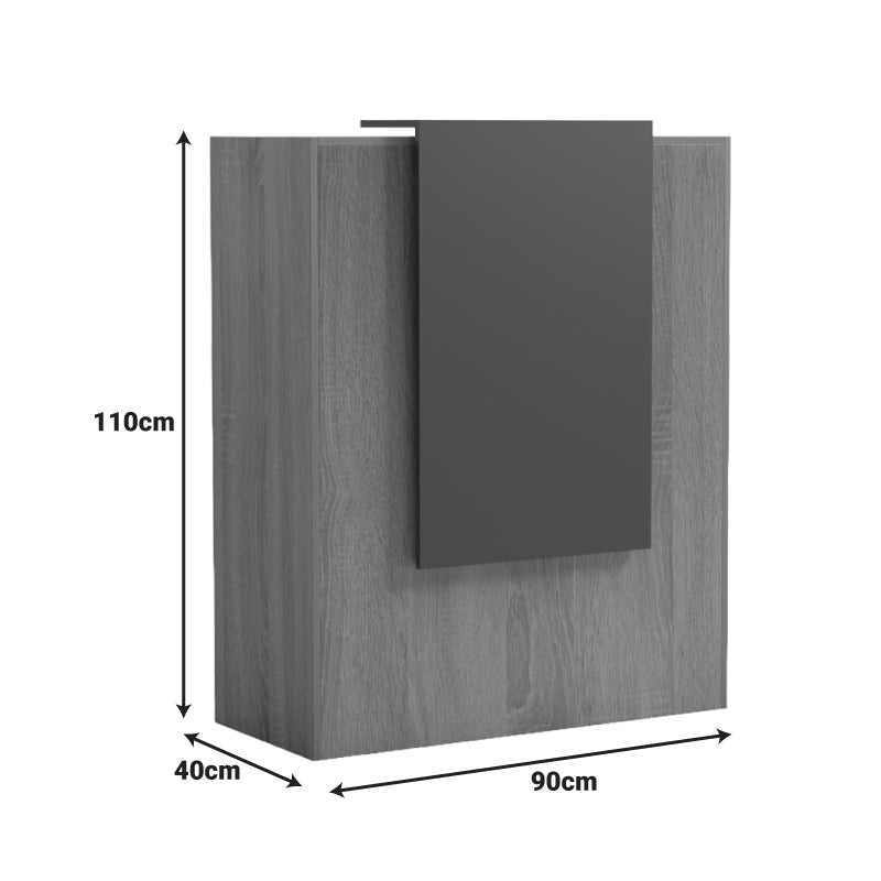 Reception desk Zowel with LED white - sonoma 90x40x110cm