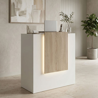 Reception desk Zowel with LED white - sonoma 90x40x110cm