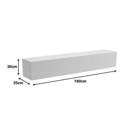Wall-mounted TV cabinet with led Rival anthracite 180x35x30cm