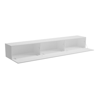Wall-mounted TV cabinet with led Rival white 210x35x30cm