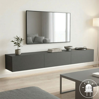 Wall-mounted TV cabinet with led Rival anthracite 210x35x30cm
