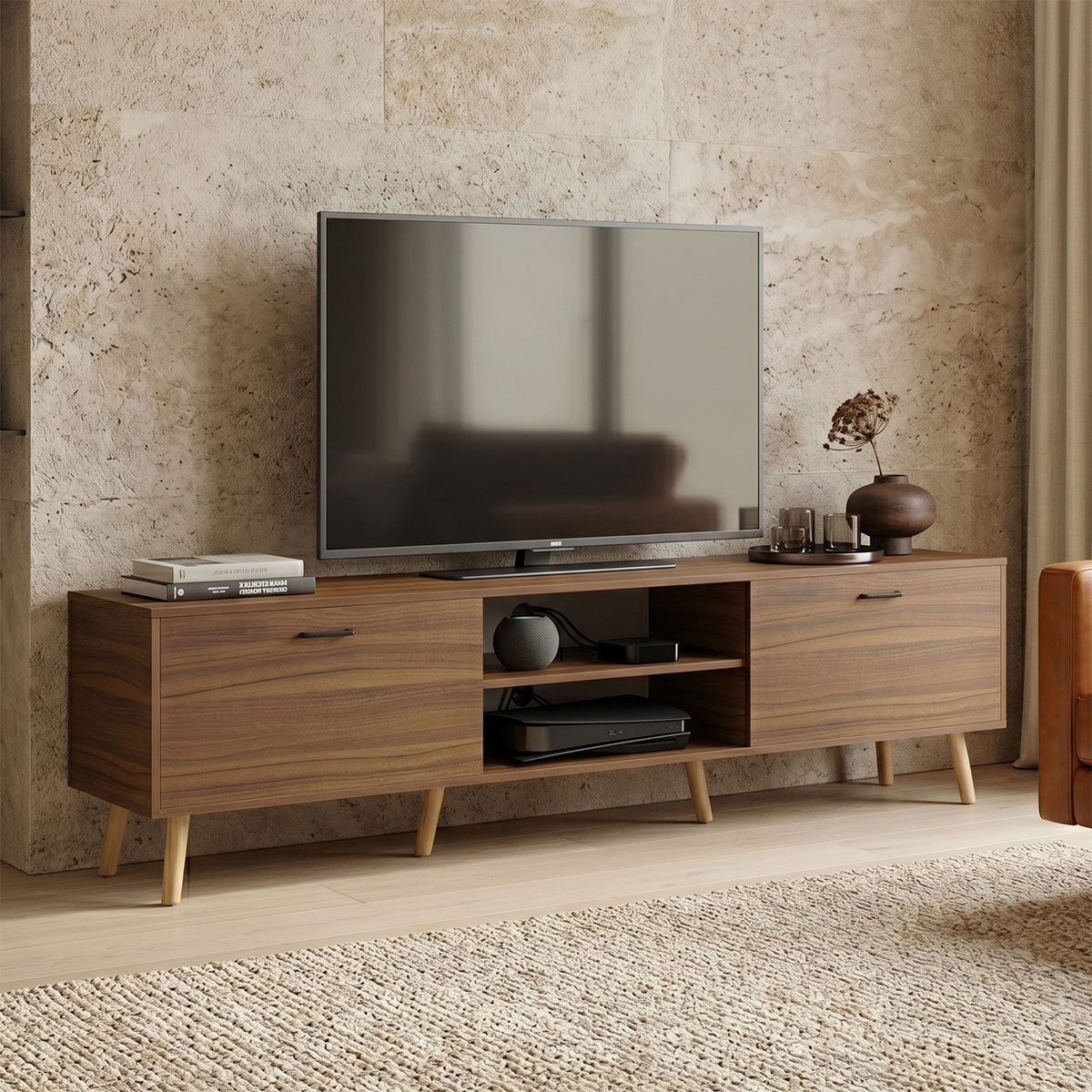 TV stand Gorna walnut 180x35x48.6cm