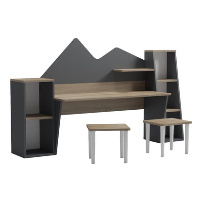 Children's desk with stool Dualto sonoma-anthracite 180x30x93.6cm