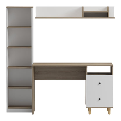 Office unit Kontor sonoma-white 160x50x158.2cm