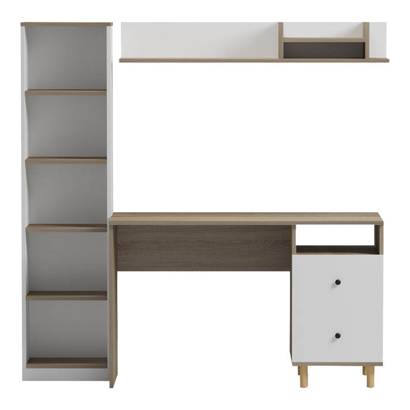 Office unit Kontor sonoma-white 160x50x158.2cm