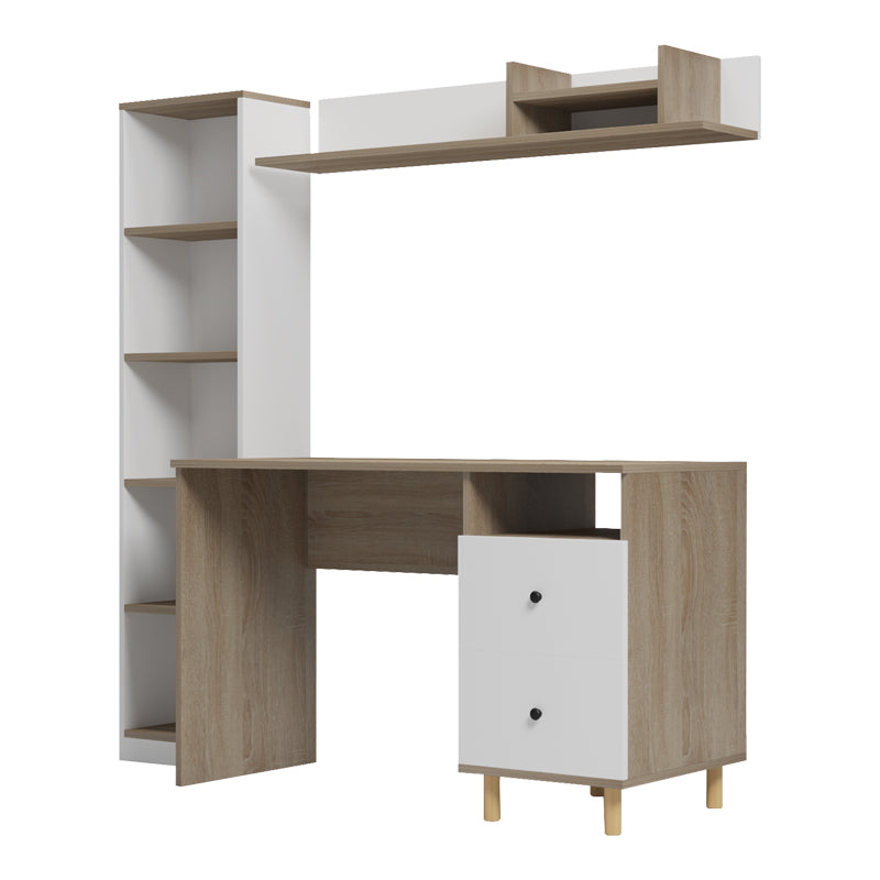 Office unit Kontor sonoma-white 160x50x158.2cm