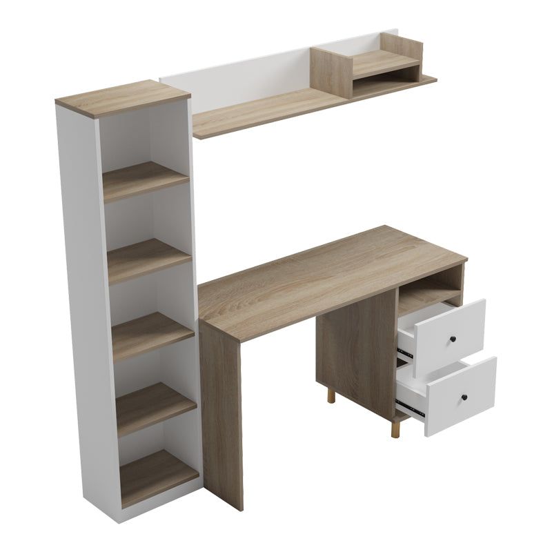 Office unit Kontor sonoma-white 160x50x158.2cm
