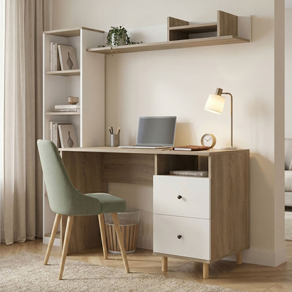 Office unit Kontor sonoma-white 160x50x158.2cm