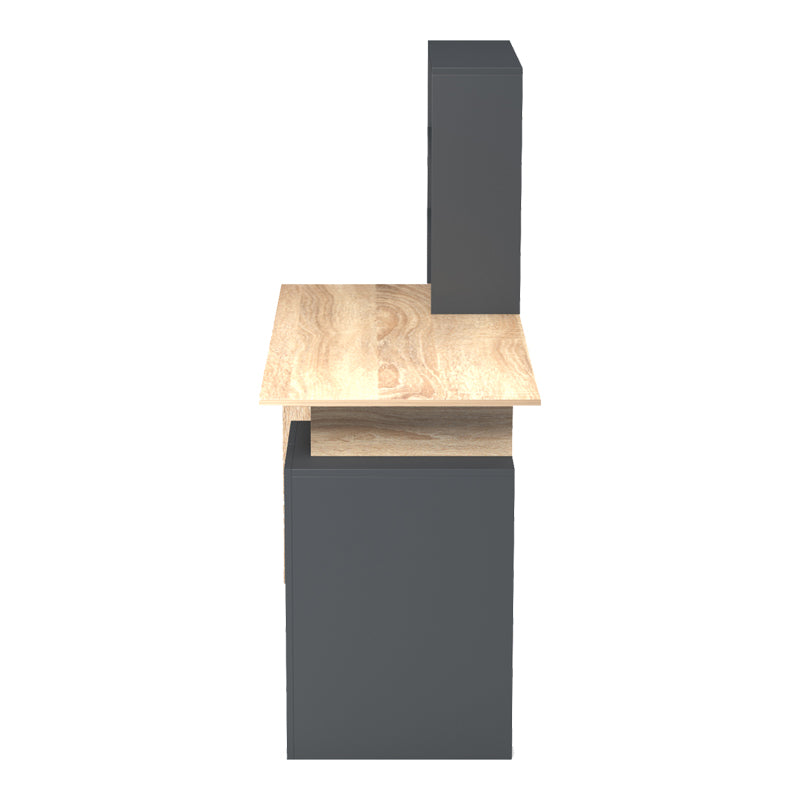 Office desk with a bookshelf and a cabinet Meza in sonoma-anthracite 146.3x55x128.8cm