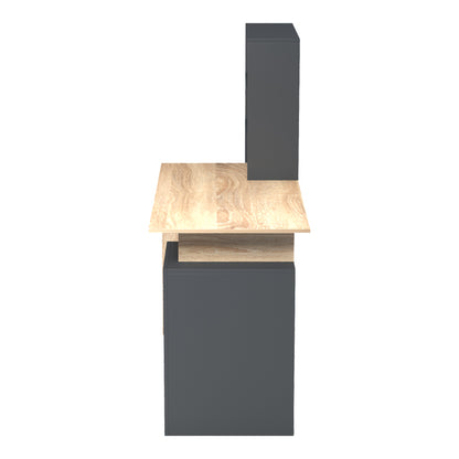 Office desk with a bookshelf and a cabinet Meza in sonoma-anthracite 146.3x55x128.8cm