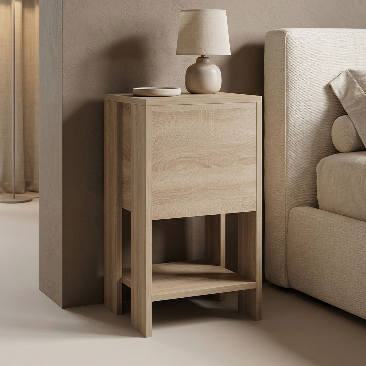 Bedside table Reppo sonoma 30x30x55cm