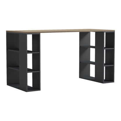 Office desk Praga anthracite-sonoma 140x60x75cm