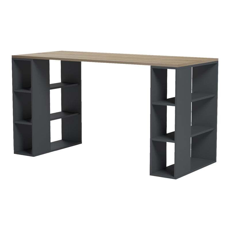 Office desk Praga anthracite-sonoma 140x60x75cm
