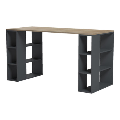 Office desk Praga anthracite-sonoma 140x60x75cm