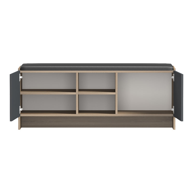 Entrance furniture stool-shoe rack Zulla 10 pairs sonoma-anthracite 110x37x43cm