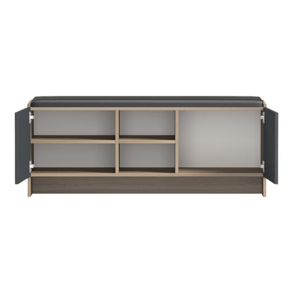 Entrance furniture stool-shoe rack Zulla 10 pairs sonoma-anthracite 110x37x43cm