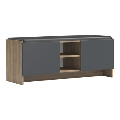 Entrance furniture stool-shoe rack Zulla 10 pairs sonoma-anthracite 110x37x43cm