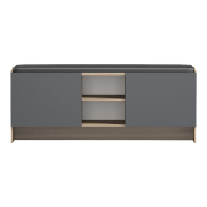 Entrance furniture stool-shoe rack Zulla 10 pairs sonoma-anthracite 110x37x43cm
