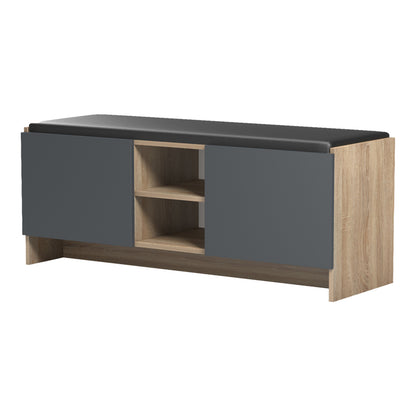 Entrance furniture stool-shoe rack Zulla 10 pairs sonoma-anthracite 110x37x43cm