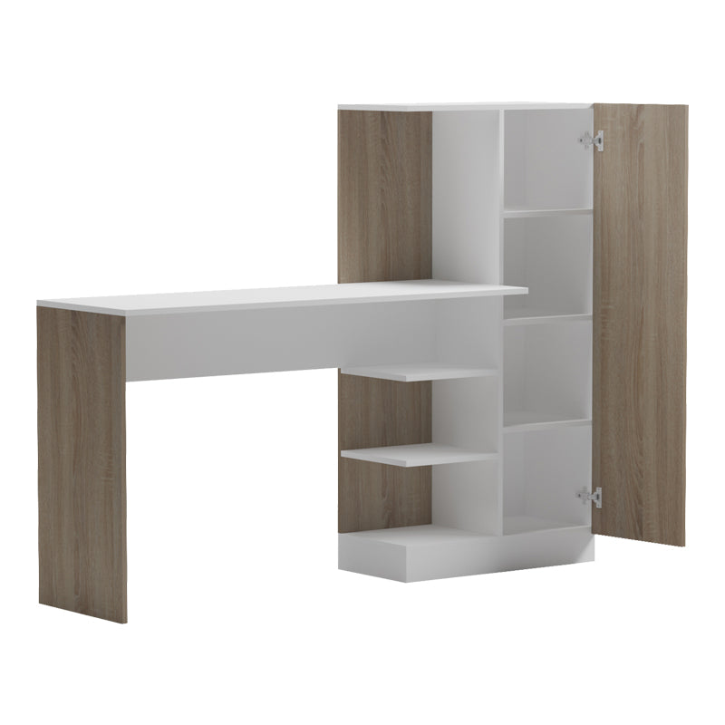 Office with bookcase and cabinet Ofisio sonoma-white 152.3x40x120cm