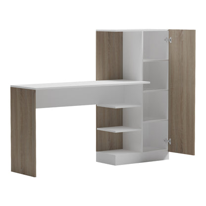 Office with bookcase and cabinet Ofisio sonoma-white 152.3x40x120cm